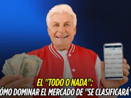 Portada de una entrada sobre el mercado de clasificación, con una persona mayor sosteniendo billetes y un teléfono.