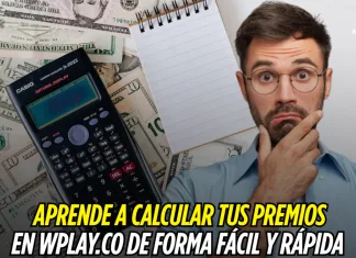 Portada de una entrada sobre calcular premios, con una calculadora científica, una libreta y billetes sobre la mesa.