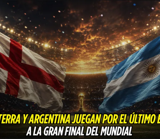 Portada de una nota con dos banderas nacionales frente a un estadio dorado, anunciando un cruce por el pase a la final.