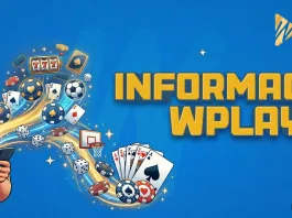 Cabecera azul del blog con el rótulo «Información Wplay» rodeada de naipes, dados y símbolos de máquina tragamonedas dibujados.