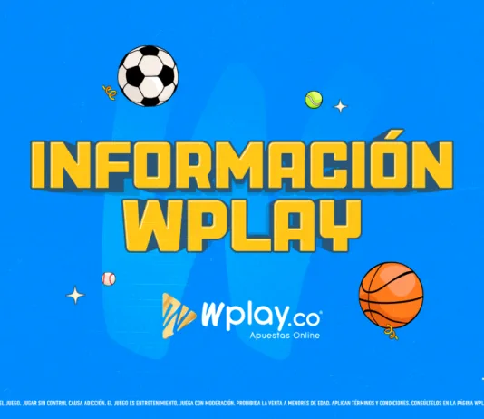 Portada azul del blog de la marca con el rótulo «Información Wplay», un balón de fútbol y otro de baloncesto flotando alrededor del logotipo.